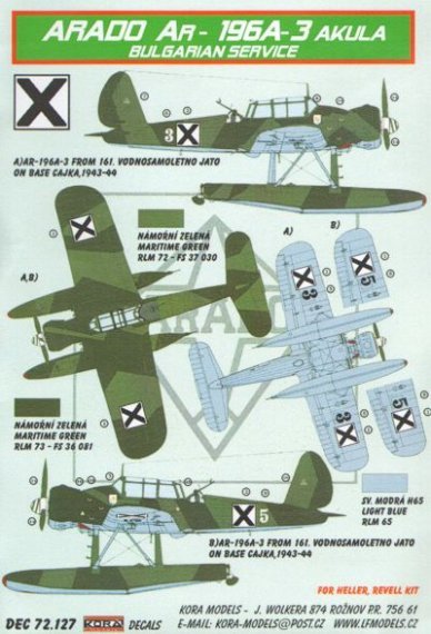 1/72 Decals Ar-196A-3 Akula (Bulgarian Service)