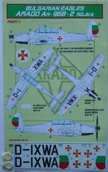 1/72 Decals Ar-96B-2 Sojka (Bulgarian Eagles)