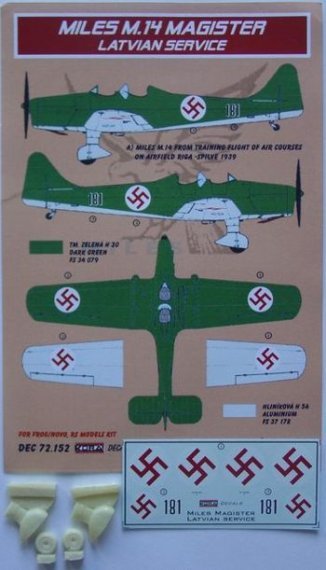 1/72 Decals Miles M.14 Magister (Latvian Service)