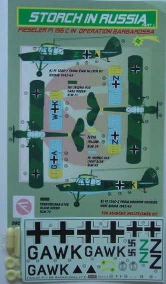 1/72 Decals Fiesler Fi-156C in Russia  Part I.
