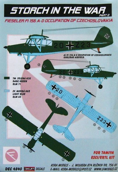 1/48 Decals Fi-156 A-0 (Occup. of Czechoslovakia)
