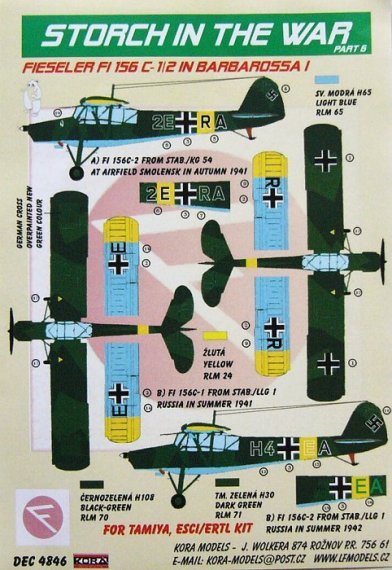 1/48 Decals Fi-156 C-1/2 (In Barbarossa)  part I