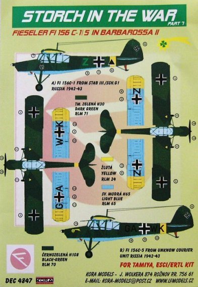 1/48 Decals Fi-156 C-1/5 (In Barbarossa)  part II