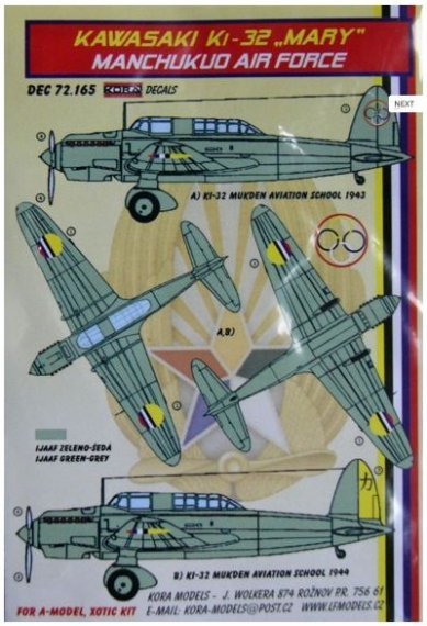 1/72 Decals Ki-27b NATE (Manchukuo AF) Part IV.