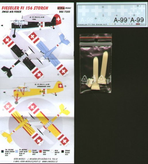 1/72 Decals Fi 156 Storch (Swiss Air service)