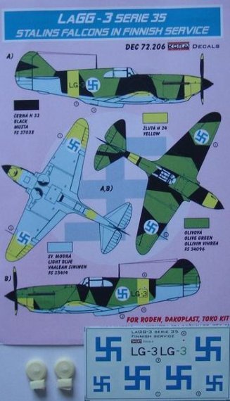 1/72 Decals LaGG-3 serie 35 in Finnish service