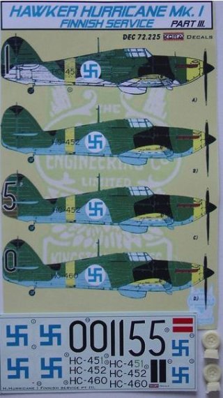 1/72 Decals Hawker Hurricane Mk.I Finnish Pt.III