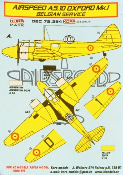 1/72 Decals Airspeed AS.10 Oxford Mk.I