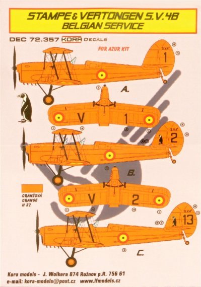 1/72 Decals Stampe&Vertongen S.V.4B