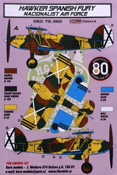 1/72 Decals Hawker Spanish Fury