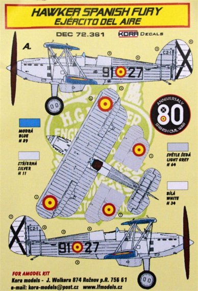 1/72 Decals Hawker Spanish Fur
