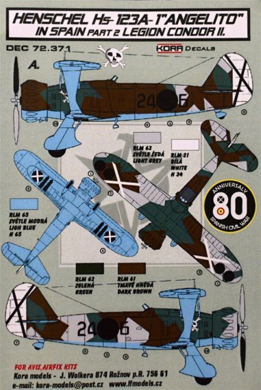 1/72 Decals Hs-123A-1 Angelito in Spain Vol.2