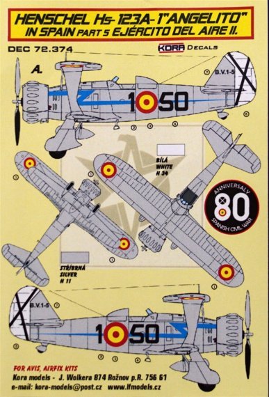 1/72 Decals Hs-123A-1 Angelito in Spain Vol.5
