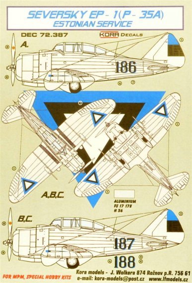 1/72 Decals Seversky EP Estonian Service