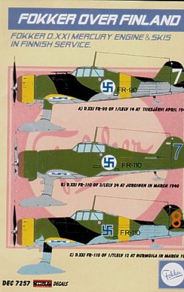Kora Model 1/72 Fokker D.XXI Mercury Sci Finlandia