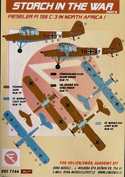 Kora Model Fi-156C-3 Storch Luftwaffe 1/72 D�calcomanies