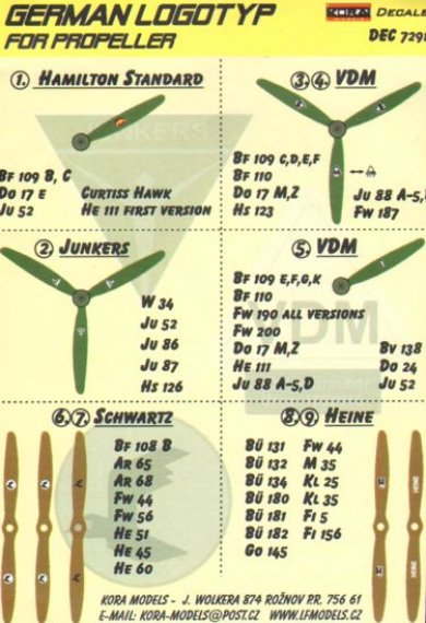 1/72 Decals German logotypes for propeller