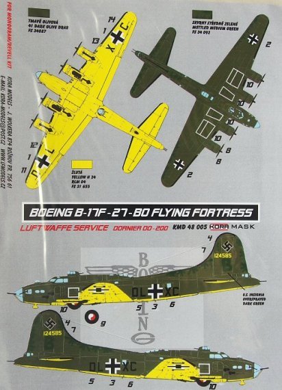 1/48 Boeing B-17F-27-BO Luftwaffe service