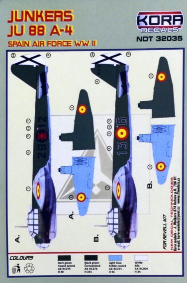 1/32 Decals Junkers Ju 88A-4 Spanish Air Force WWII