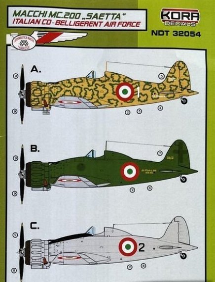 1/32 Decals MC.200 Italian Co-Belligerent Air Force