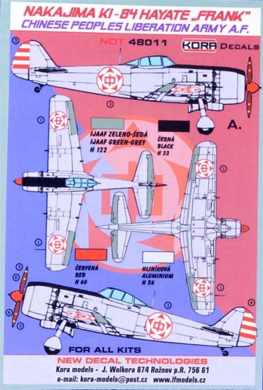 1/48 Decals Nakajima Ki-84 Chinese Peop.Liber.Army