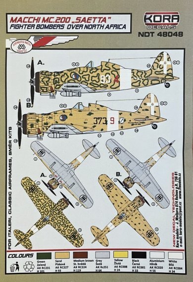 1/48 Decals MC.200 Fighter Bombers over North Africa