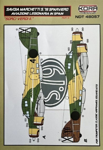 1/48 Decals SM.79 Sparviero Sorci Verdi II.