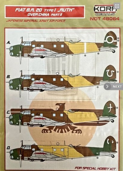 1/48 Decals Fiat BR.20 Ruth over China Part II