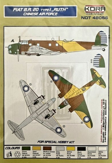 1/48 Decals Fiat BR.20 Ruth Chinese Air Force