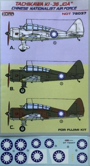 1/72 Decals Tachikawa Ki-36 Ida Chinese National AF