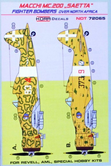 1/72 Decals MC.200 SAETTA Fight.Bombers over North Africa