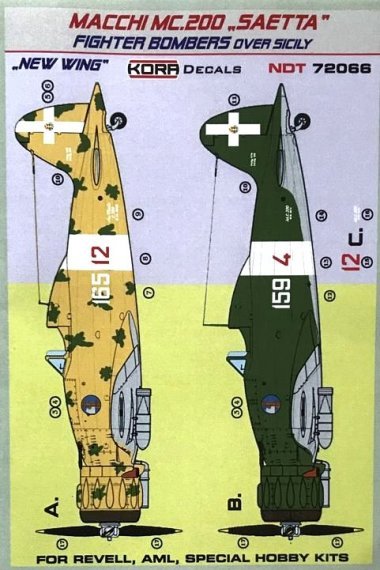 1/72 Decals MC.200 SAETTA Fight.Bombers over Sicily