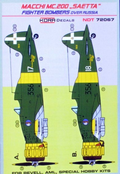 1/72 Decals MC.200 SAETTA Fight.Bombers over Russia