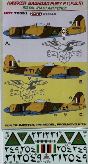 1/72 Decals Hawker Baghad Fury F.1 Royal Iraqi AF