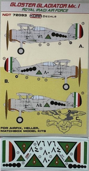 1/72 Decals Gloster Gladiator Mk.I Royal Iraqi AF