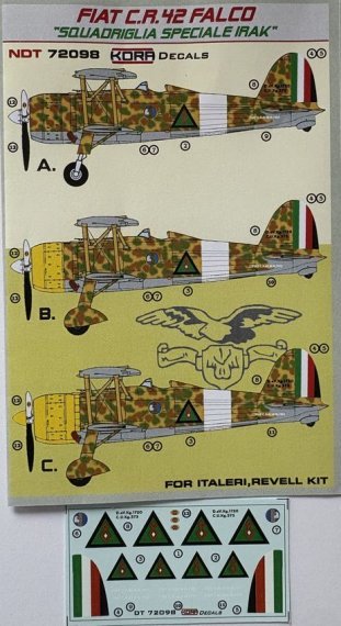 1/72 Decals Fiat CR 42 Falco Squadriglia Spec.Irak