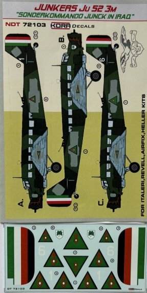 1/72 Decals Ju 52 3M Sonderkommando Junck in Iraq