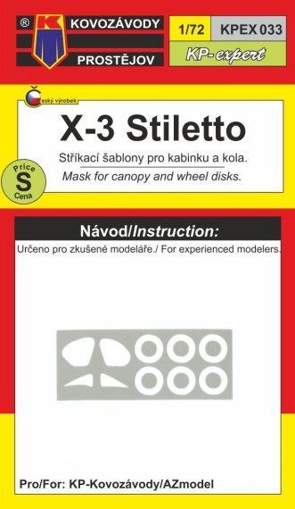 1/72 Douglas X-3 Stilleto wheels and canopy frame paint mask