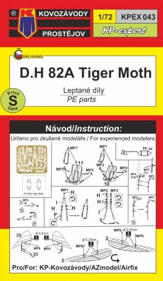 1/72 De Havilland DH.82A Tiger Moth photo etched parts for KPM