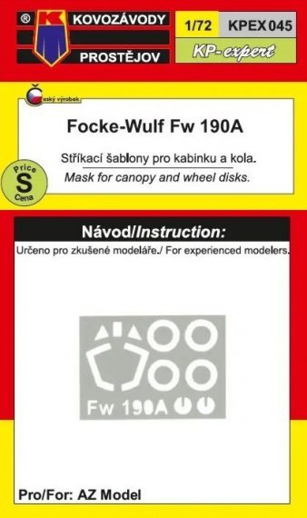 1/72 Focke-Wulf Fw-190A canopy & wheels Mask for KPM