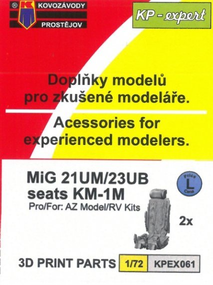 1/72 Mikoyan MiG-21UM/MiG-23UB seats 3D printed parts for Az Mod
