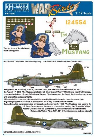 1/32 Scale B-17F-25-BO Flying Fortress 41-24554 The Mustang