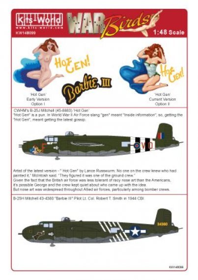 1/48 Scale North-American Mitchell CWHMs B25J Mitchell
