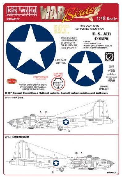 1/48 Scale B-17F Flying Fortress Comprehensive General stencils