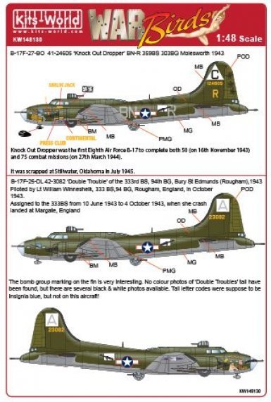 1/48 Scale Boeing B-17F-27-BO Flying Fortress Knockout Dropper