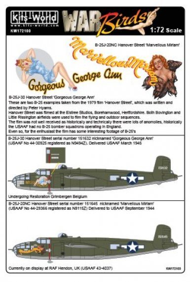 1/72 Scale Hannover Street Mitchells North-American B-25J-30NC