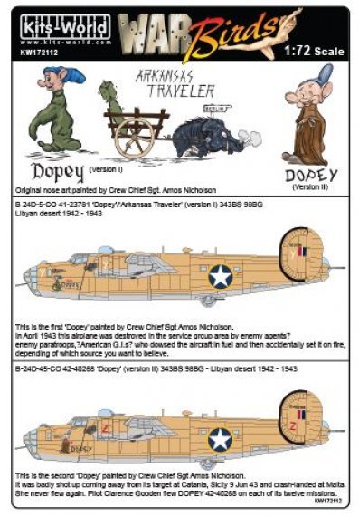 1/72 Scale B-24D-5-CO 41-23781 Dopey/Arkansas Traveler