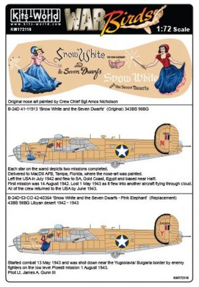 1/72 Scale Consolidated B-24D 343 Bs 98 Bg Co 41-11913/42-40364