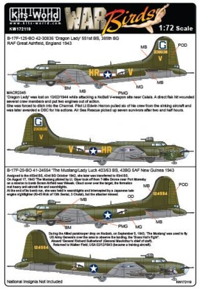 1/72 Scale Boeing B-17F-125-BO Flying Fortress Dragon Lady