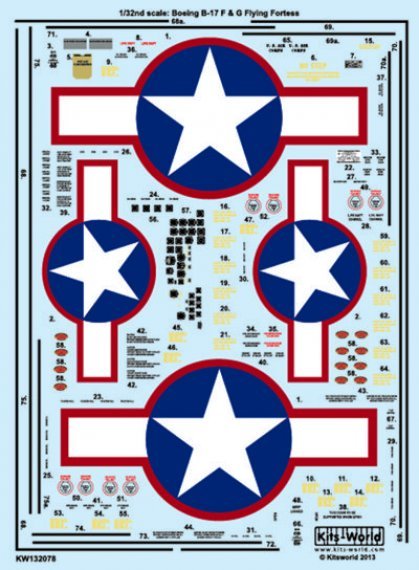 1/32 Boeing B-17F/B-17G Flying Fortress Red Outlines Stars